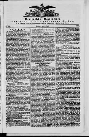 Berlinische Nachrichten von Staats- und gelehrten Sachen vom 08.04.1851