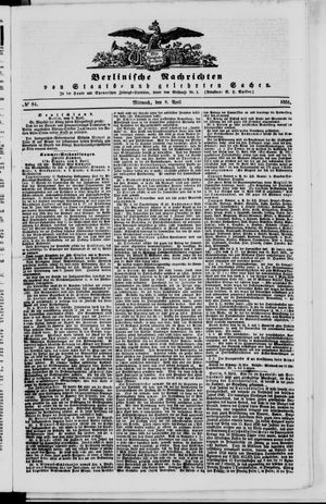 Berlinische Nachrichten von Staats- und gelehrten Sachen on Apr 9, 1851