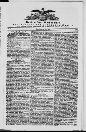 Berlinische Nachrichten von Staats- und gelehrten Sachen vom 12.04.1851