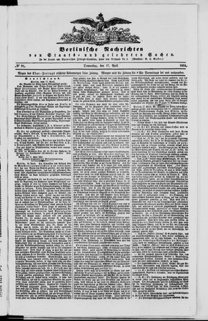 Berlinische Nachrichten von Staats- und gelehrten Sachen vom 17.04.1851