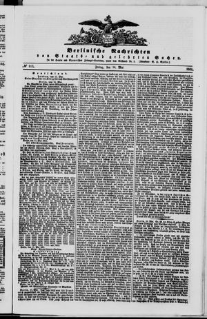 Berlinische Nachrichten von Staats- und gelehrten Sachen vom 16.05.1851