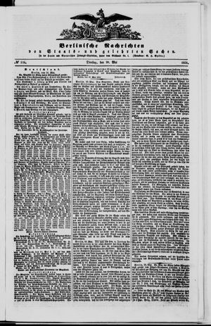 Berlinische Nachrichten von Staats- und gelehrten Sachen vom 20.05.1851
