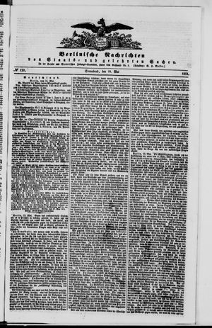 Berlinische Nachrichten von Staats- und gelehrten Sachen on May 24, 1851