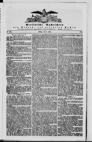 Berlinische Nachrichten von Staats- und gelehrten Sachen vom 06.06.1851