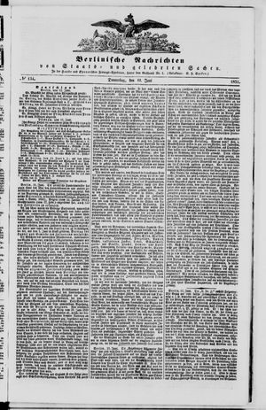 Berlinische Nachrichten von Staats- und gelehrten Sachen vom 12.06.1851