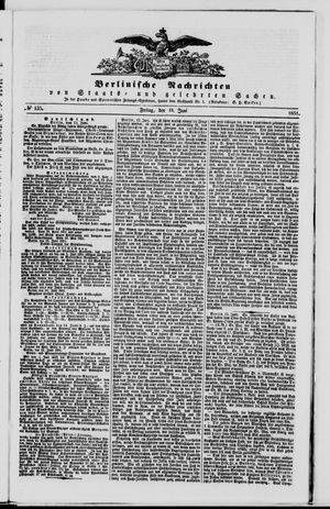 Berlinische Nachrichten von Staats- und gelehrten Sachen vom 13.06.1851