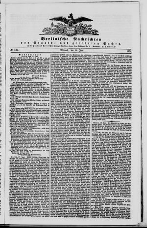 Berlinische Nachrichten von Staats- und gelehrten Sachen vom 18.06.1851