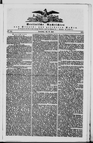 Berlinische Nachrichten von Staats- und gelehrten Sachen vom 26.06.1851