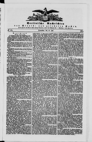 Berlinische Nachrichten von Staats- und gelehrten Sachen vom 10.07.1851