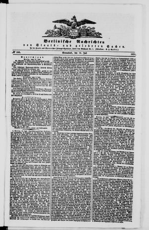 Berlinische Nachrichten von Staats- und gelehrten Sachen on Jul 12, 1851