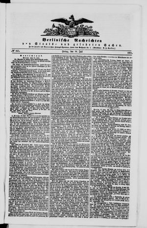 Berlinische Nachrichten von Staats- und gelehrten Sachen vom 18.07.1851