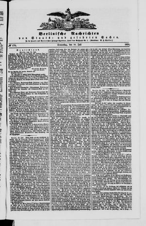 Berlinische Nachrichten von Staats- und gelehrten Sachen vom 24.07.1851