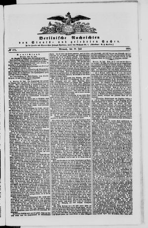 Berlinische Nachrichten von Staats- und gelehrten Sachen vom 30.07.1851