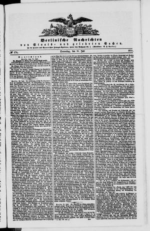 Berlinische Nachrichten von Staats- und gelehrten Sachen vom 31.07.1851