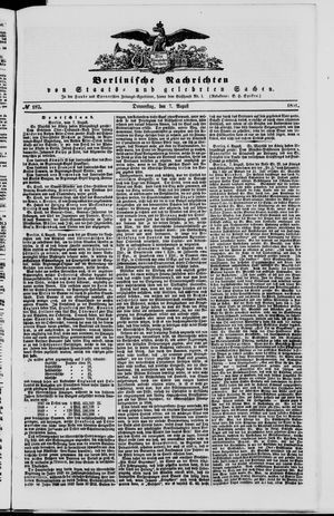 Berlinische Nachrichten von Staats- und gelehrten Sachen vom 07.08.1851