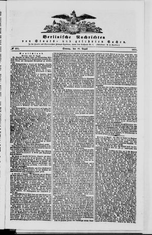 Berlinische Nachrichten von Staats- und gelehrten Sachen vom 10.08.1851
