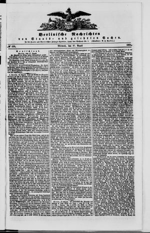 Berlinische Nachrichten von Staats- und gelehrten Sachen vom 27.08.1851