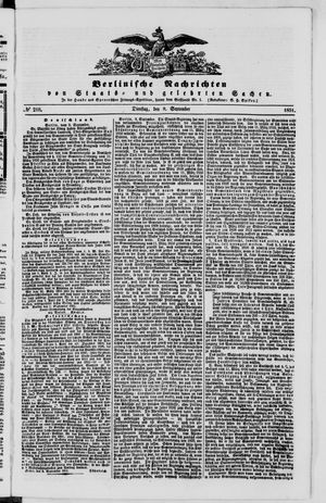 Berlinische Nachrichten von Staats- und gelehrten Sachen on Sep 9, 1851