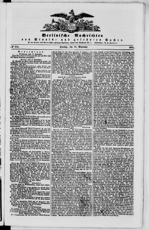 Berlinische Nachrichten von Staats- und gelehrten Sachen vom 16.09.1851