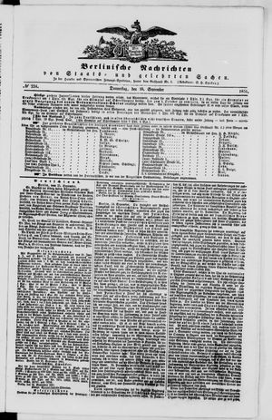 Berlinische Nachrichten von Staats- und gelehrten Sachen on Sep 25, 1851