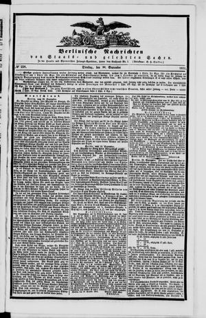 Berlinische Nachrichten von Staats- und gelehrten Sachen vom 30.09.1851