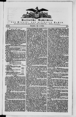 Berlinische Nachrichten von Staats- und gelehrten Sachen vom 04.10.1851