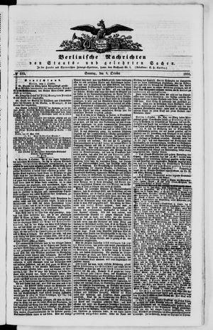 Berlinische Nachrichten von Staats- und gelehrten Sachen vom 05.10.1851