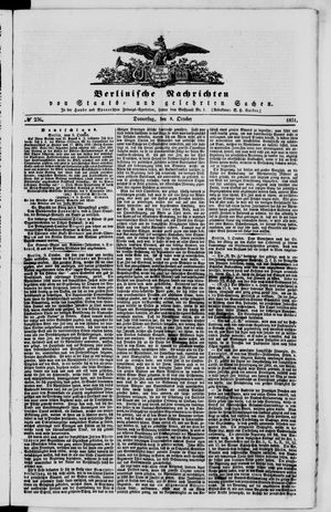 Berlinische Nachrichten von Staats- und gelehrten Sachen vom 09.10.1851