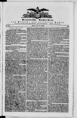 Berlinische Nachrichten von Staats- und gelehrten Sachen vom 10.10.1851