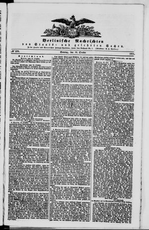 Berlinische Nachrichten von Staats- und gelehrten Sachen vom 12.10.1851