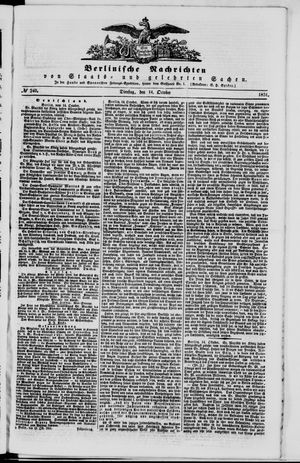 Berlinische Nachrichten von Staats- und gelehrten Sachen vom 14.10.1851
