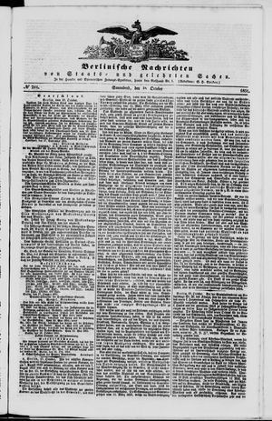 Berlinische Nachrichten von Staats- und gelehrten Sachen vom 18.10.1851