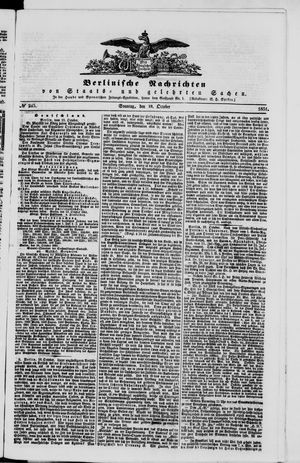 Berlinische Nachrichten von Staats- und gelehrten Sachen vom 19.10.1851