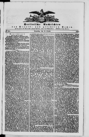 Berlinische Nachrichten von Staats- und gelehrten Sachen vom 23.10.1851