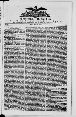 Berlinische Nachrichten von Staats- und gelehrten Sachen vom 24.10.1851