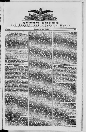 Berlinische Nachrichten von Staats- und gelehrten Sachen vom 26.10.1851