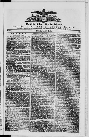 Berlinische Nachrichten von Staats- und gelehrten Sachen vom 29.10.1851
