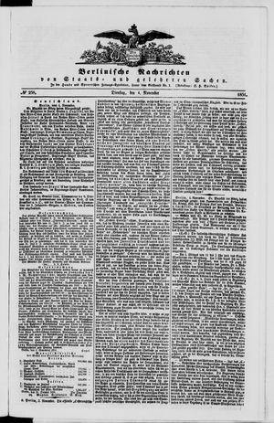 Berlinische Nachrichten von Staats- und gelehrten Sachen on Nov 4, 1851