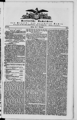 Berlinische Nachrichten von Staats- und gelehrten Sachen vom 07.11.1851
