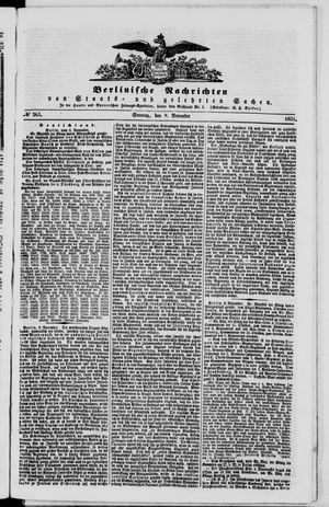 Berlinische Nachrichten von Staats- und gelehrten Sachen vom 09.11.1851