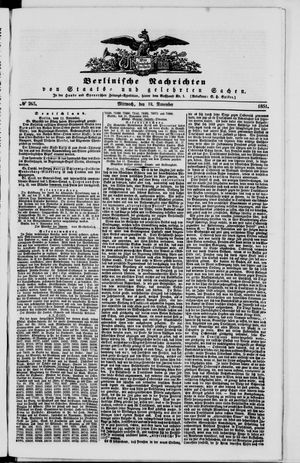 Berlinische Nachrichten von Staats- und gelehrten Sachen vom 12.11.1851