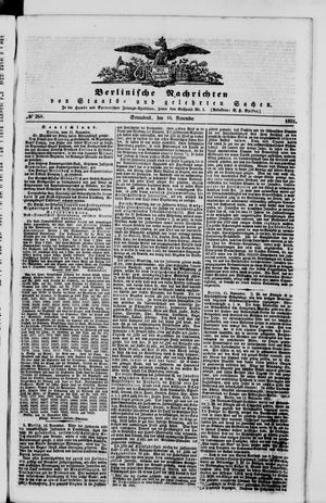 Berlinische Nachrichten von Staats- und gelehrten Sachen on Nov 15, 1851