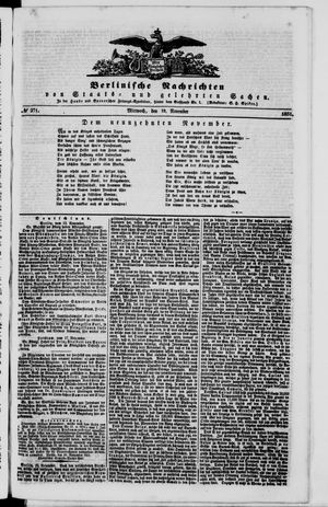 Berlinische Nachrichten von Staats- und gelehrten Sachen vom 19.11.1851