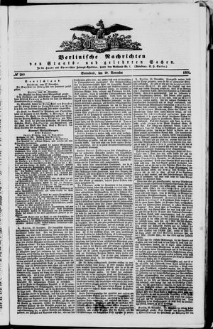 Berlinische Nachrichten von Staats- und gelehrten Sachen vom 29.11.1851