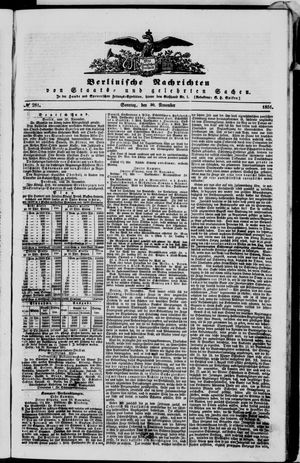 Berlinische Nachrichten von Staats- und gelehrten Sachen vom 30.11.1851