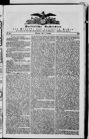 Berlinische Nachrichten von Staats- und gelehrten Sachen vom 03.12.1851
