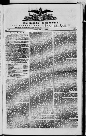 Berlinische Nachrichten von Staats- und gelehrten Sachen on Dec 7, 1851