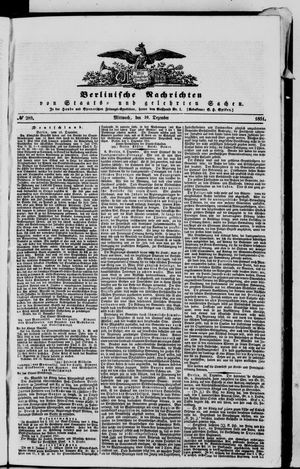 Berlinische Nachrichten von Staats- und gelehrten Sachen vom 10.12.1851