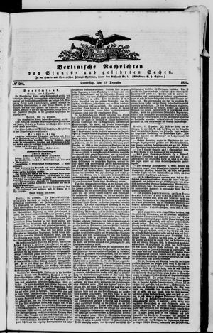 Berlinische Nachrichten von Staats- und gelehrten Sachen vom 11.12.1851