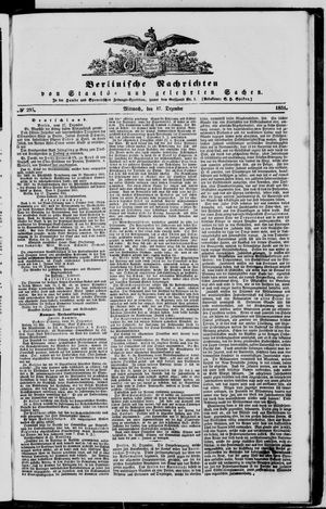 Berlinische Nachrichten von Staats- und gelehrten Sachen vom 17.12.1851